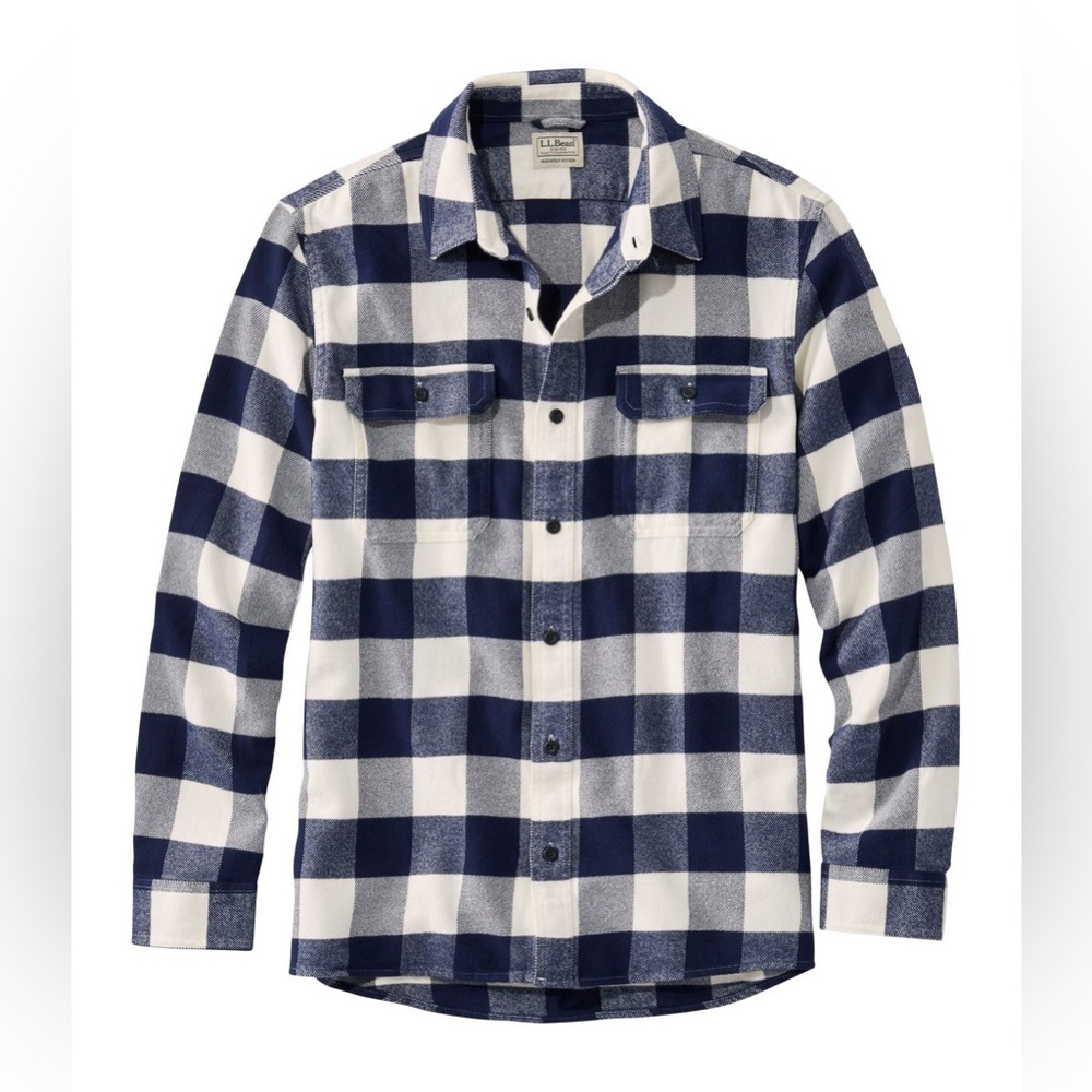 NWT LL Bean Men's Organic Flannel Shirt
